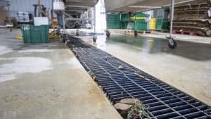 Cleaning-clogged-trench-drain