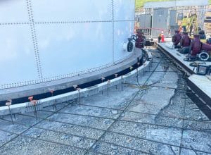 Power-plant-radius-trench-drain-system